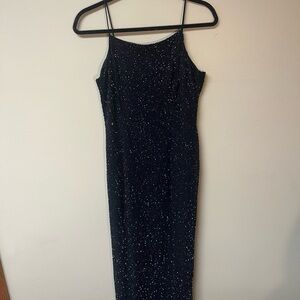 Beaded Navy Formal Dress